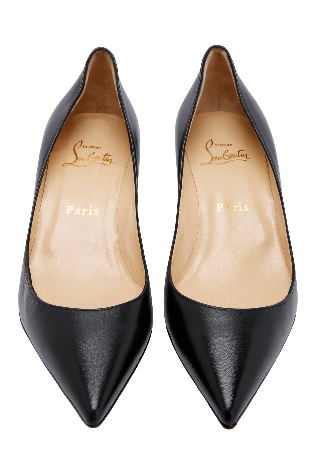 Christian Louboutin Black Patent Leather Pigalle Pointed Toe Pumps Size EU 38.5