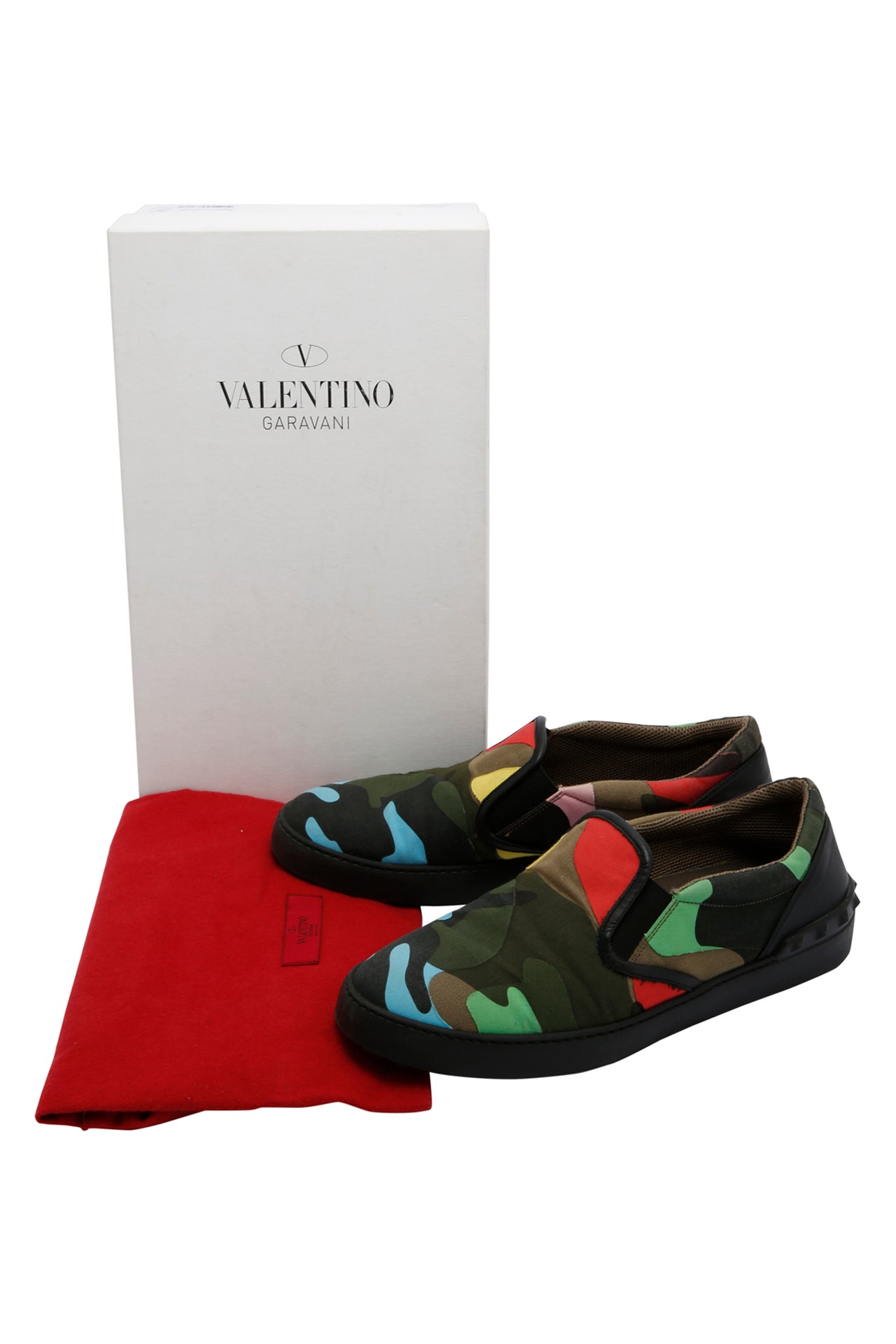 Valentino Psychedelic Camo Canvas Skate Sneakers
