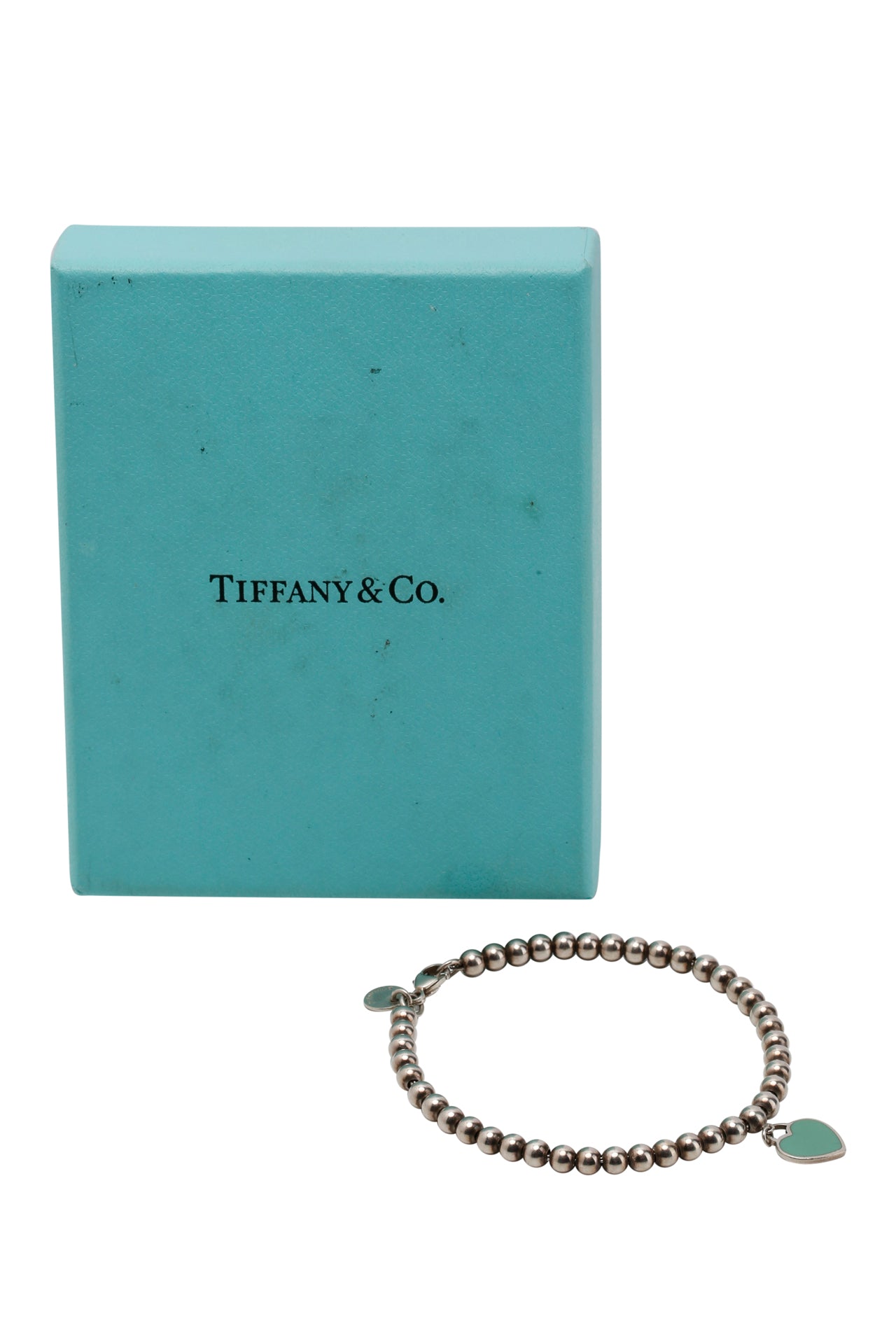 Tiffany Blue Heart Tag Bead Bracelet