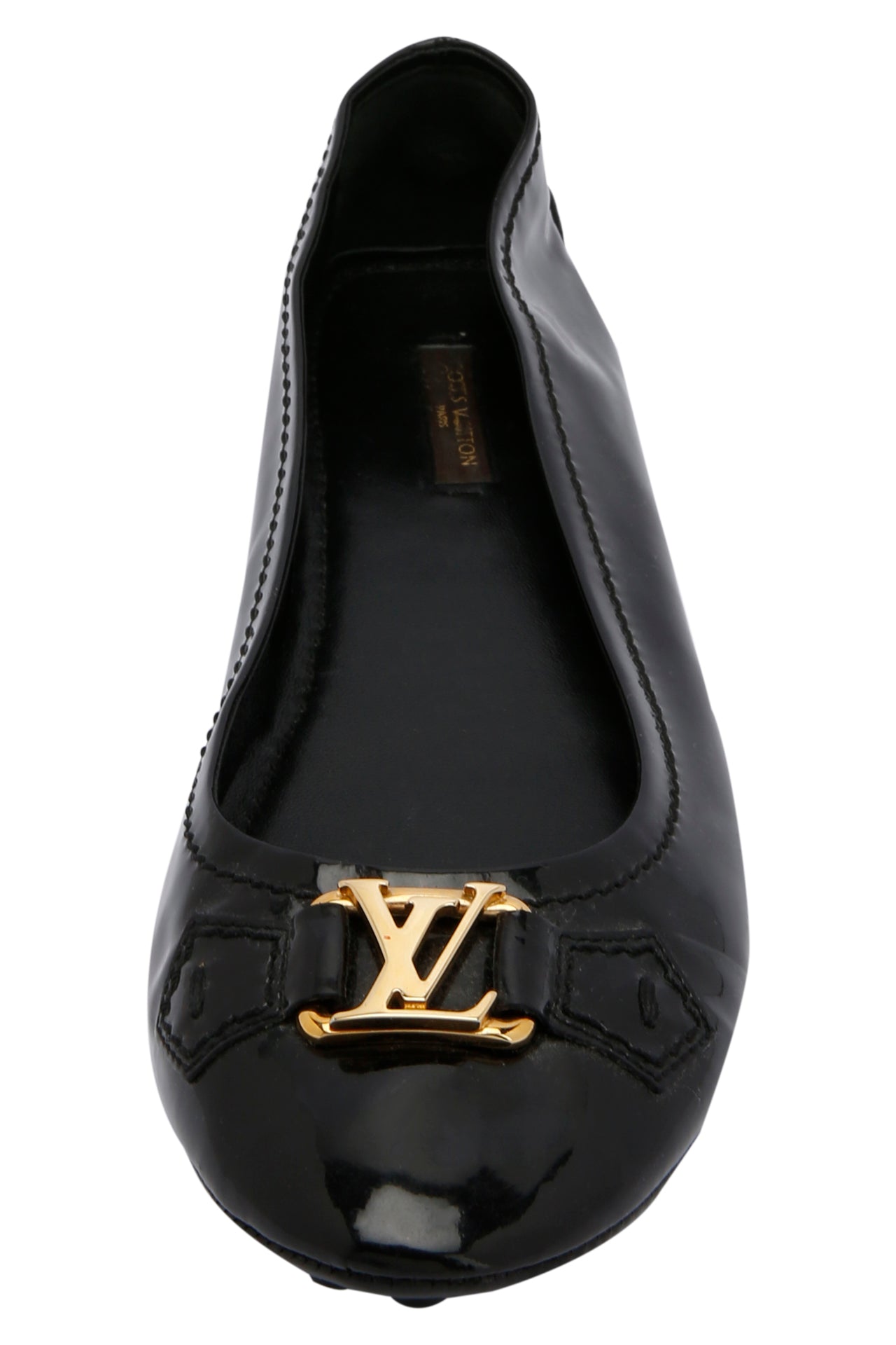 Louis Vuitton Black Vernis Leather Oxford Ballet Flats EU 39.5