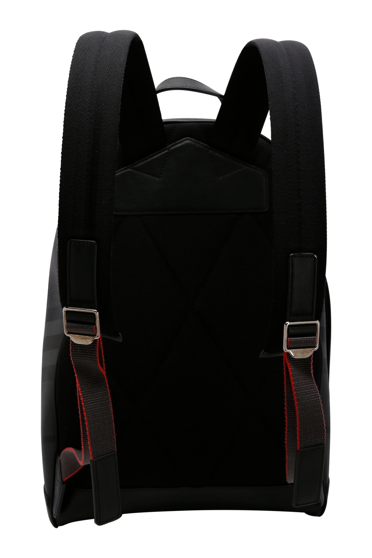 Burberry Backpack in London Check Canvas and Leather Dark Charcoal