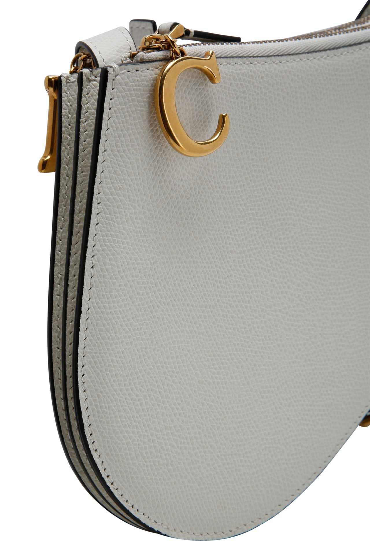 Dior Ivory Leather Saddle Triple Zip Crossbody Bag