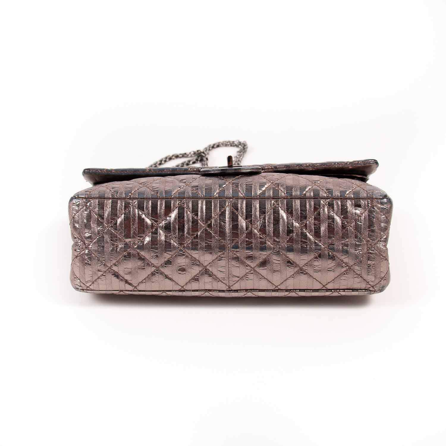 Buy & Consign Authentic Chanel Metallic Aged Calfskin 2.55 Reissue 226 Flap Light Bronze at The Plush Posh
