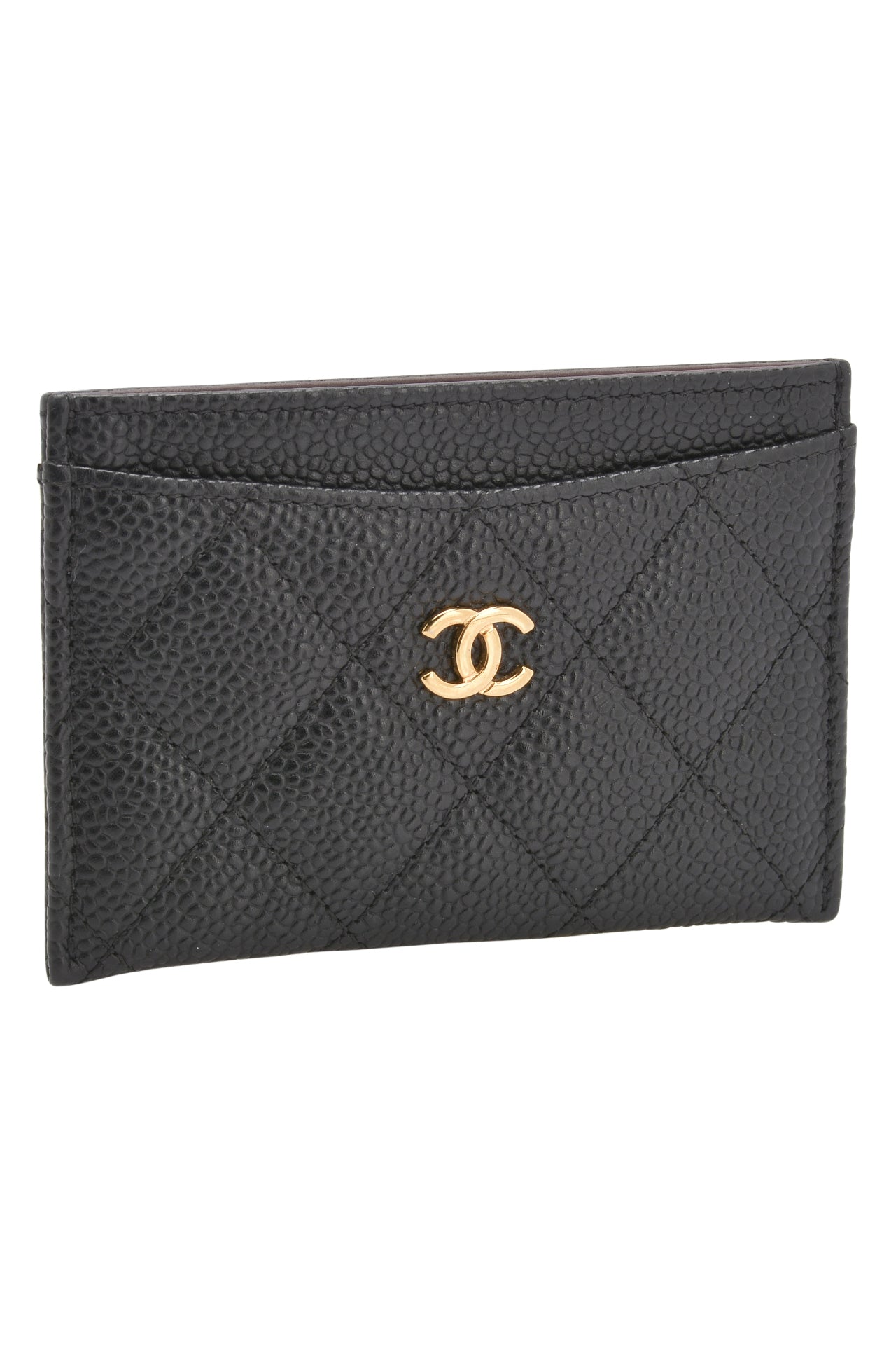 Chanel Black Quilted Caviar Leather Classic Card Holder