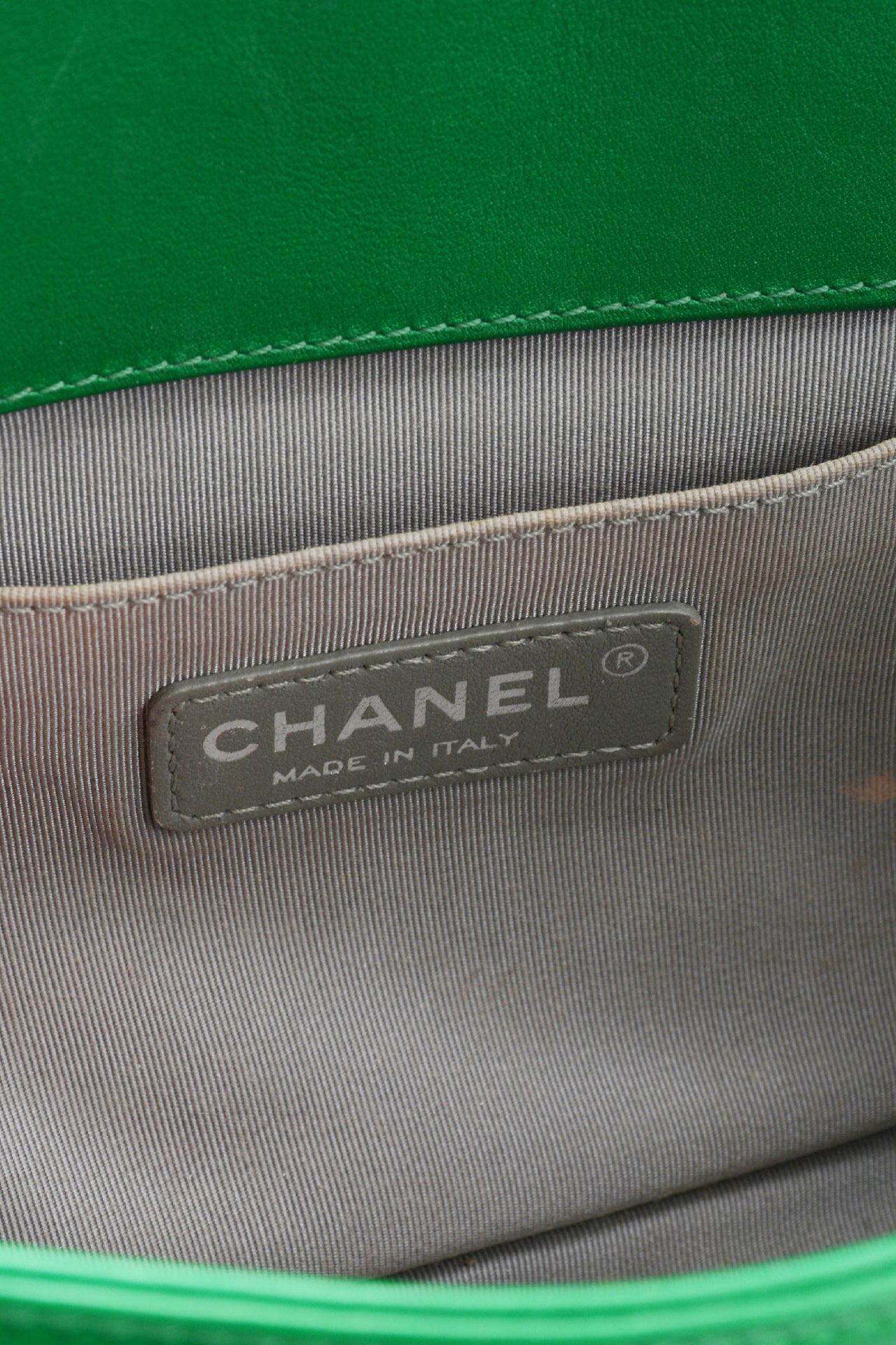 Chanel Calfskin Quilted Medium Boy Flap Green