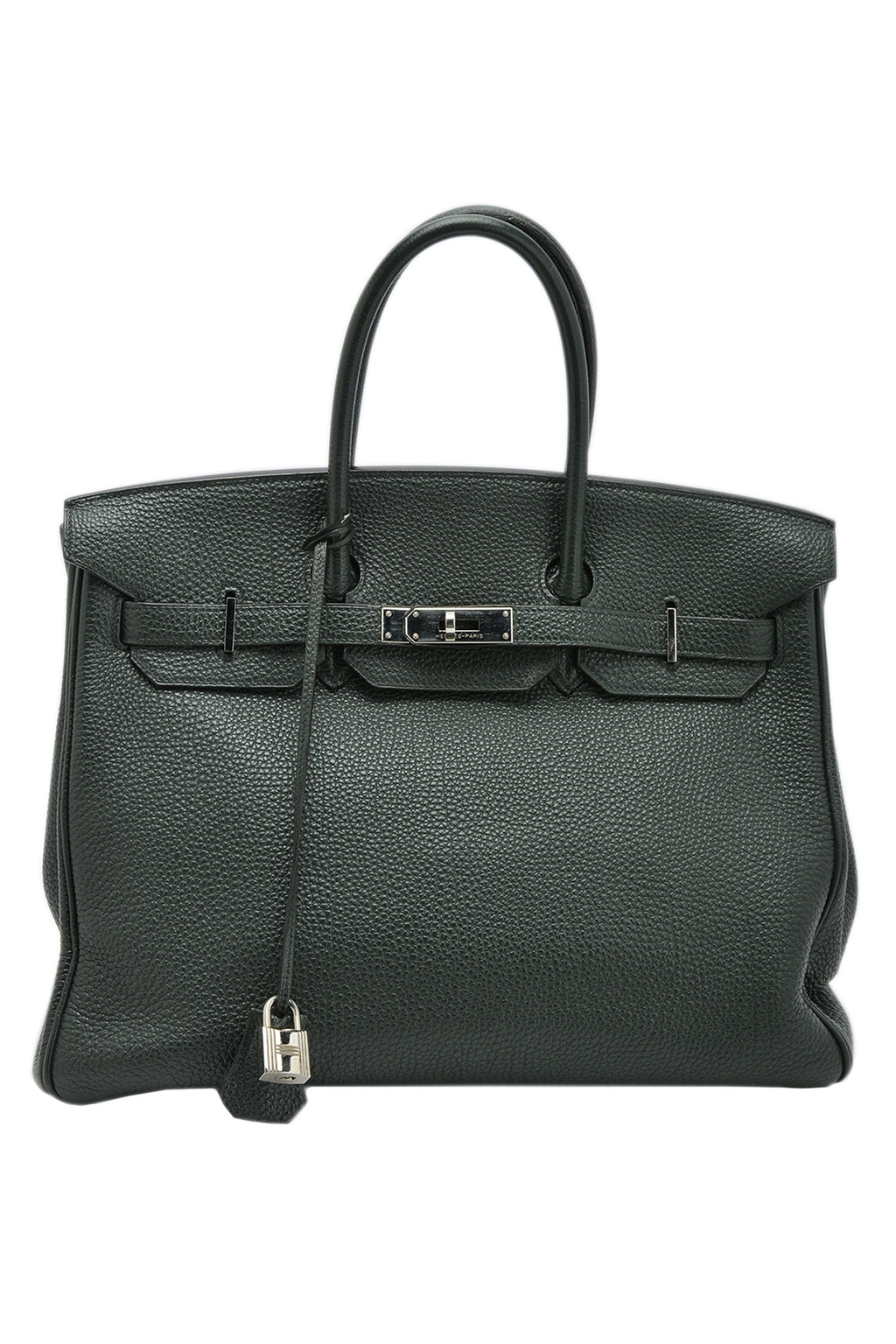 Hermes Olive Green Togo Leather Palladium Hardware Birkin 35 Bag