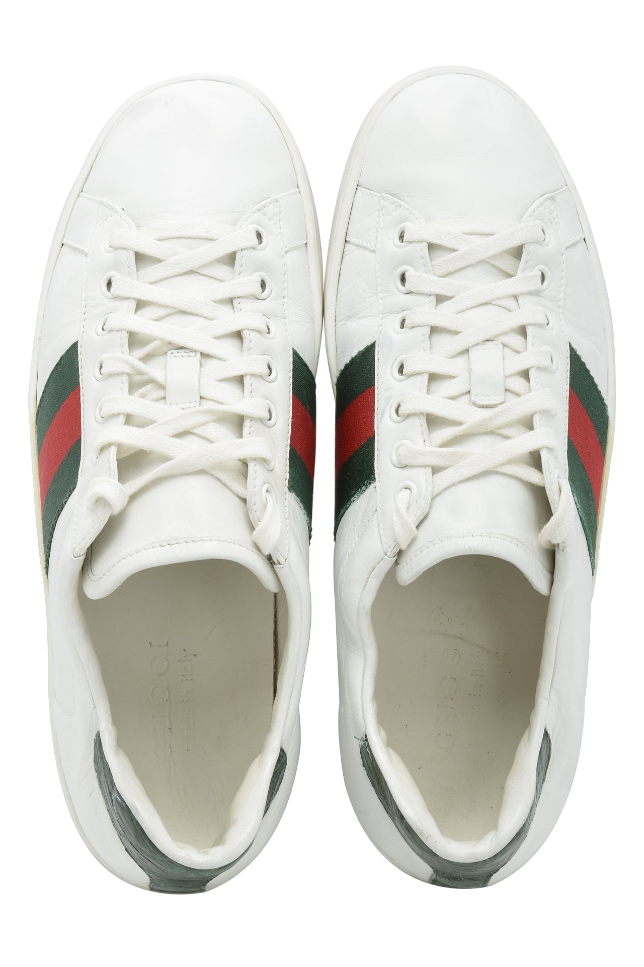 Gucci White Leather Ace Low Top Sneakers EU 40