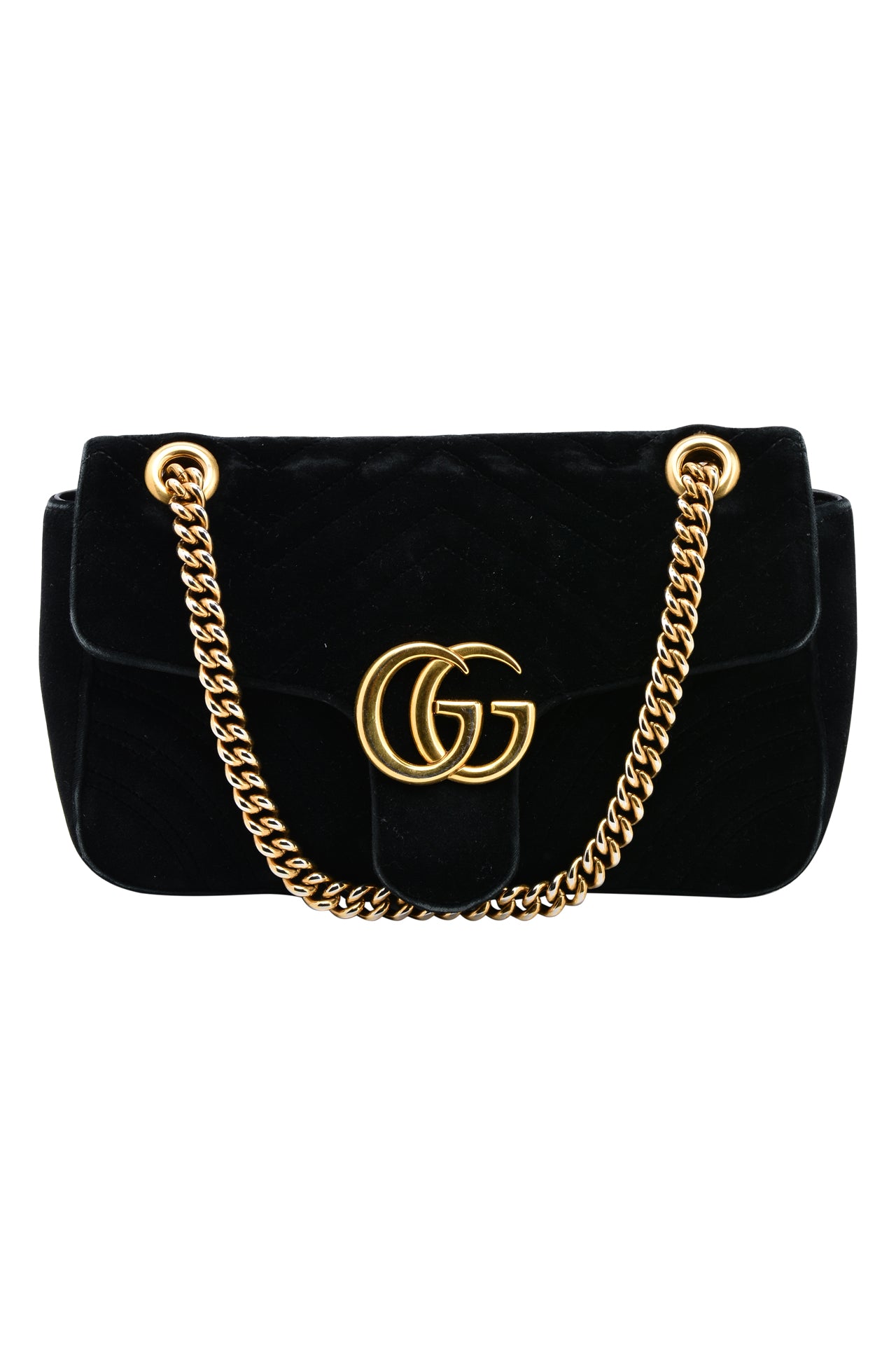 Gucci GG Black Matelasse Velvet Small Bag