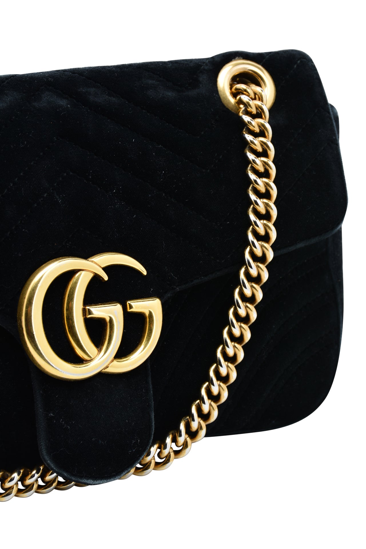Gucci GG Black Matelasse Velvet Small Bag