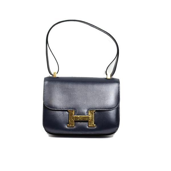 Buy & Consign Authentic Hermes Navy Box Calf Leather Gold Hardware Constance 23 Bag at The Plush Posh
