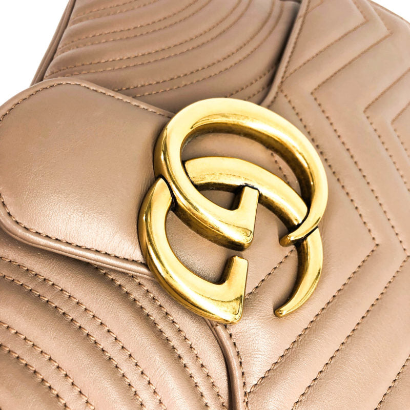 Buy & Consign Authentic Gucci Marmont Matelasse Shoulder Bag Medium Beige leather at The Plush Posh