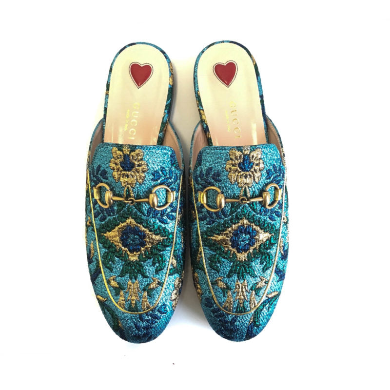 Buy & Consign Authentic Gucci Princetown Loafer Slip ons in Blue Multi at The Plush Posh
