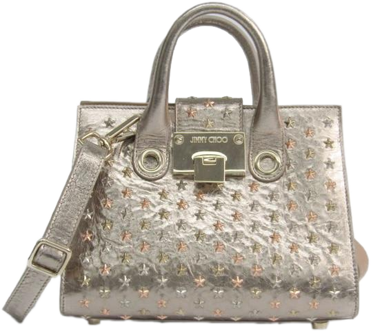 Buy & Consign Authentic Jimmy Choo Champagne Gold Leather Star Studded Small Riley Bag at The Plush Posh