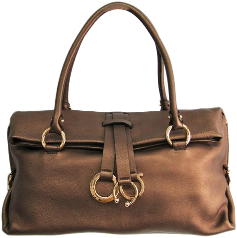 Buy & Consign Authentic Salvatore Ferragamo Bronze Handbag at The Plush Posh