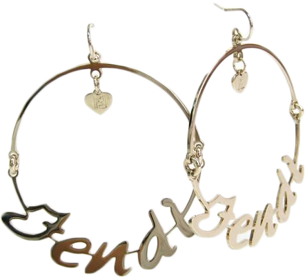 Buy & Consign Authentic Fendi ORECCHINI F.CORSIVO Metal Hoop Earrings Silver at The Plush Posh