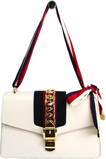 Buy & Consign Authentic Gucci Sylvie Calfskin Small Sylvie Shoulder Bag White at The Plush Posh
