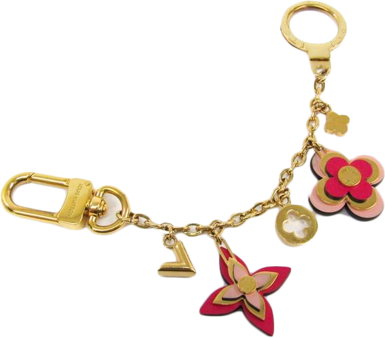 Buy & Consign Authentic Louis Vuitton Bijussac Chene Blooming Flower Keyring (Gold,Pink) at The Plush Posh