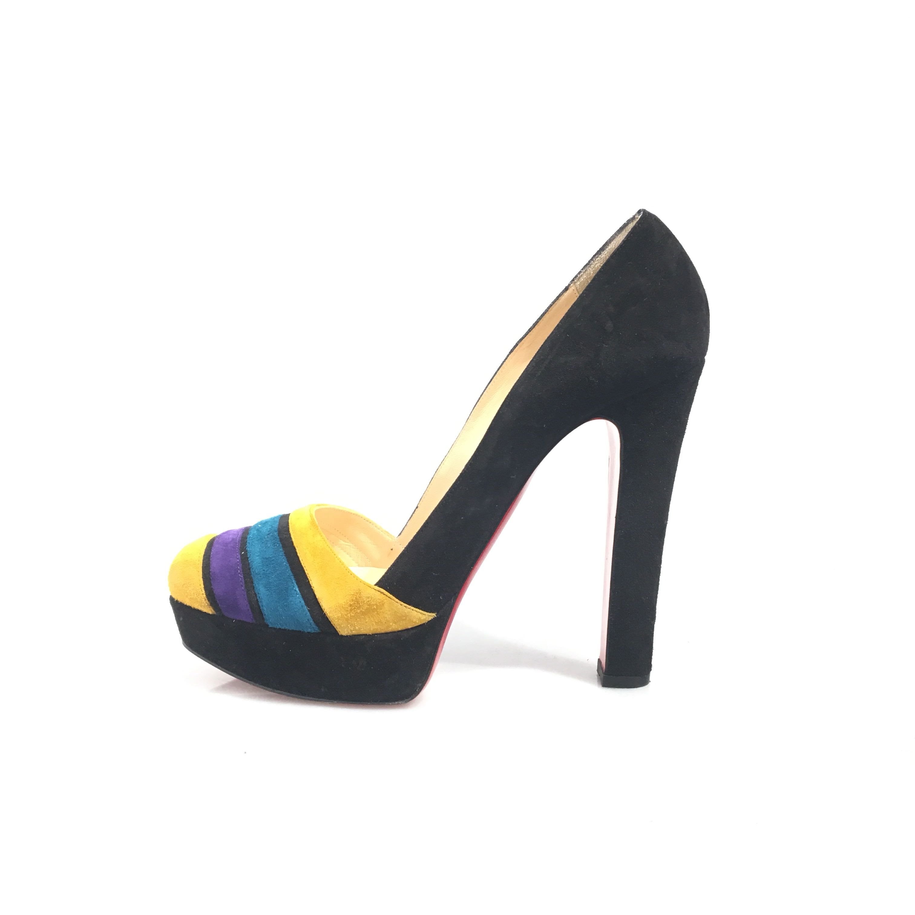 Buy & Consign Authentic Christian Louboutin Multi Colour Suede Pumps 39.5 at The Plush Posh