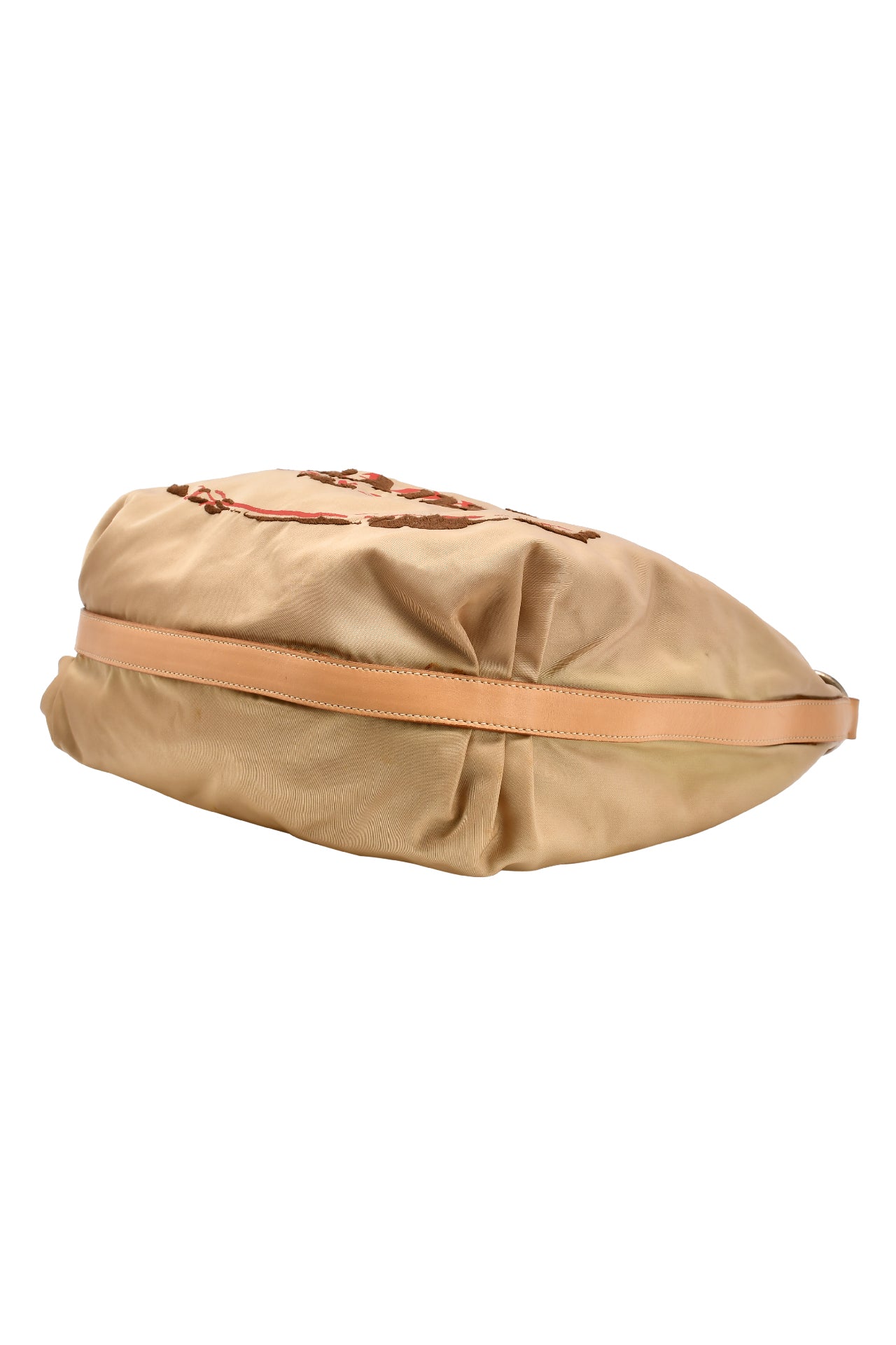 Prada Brown Canapa Tessuto Hobo Bag Beige