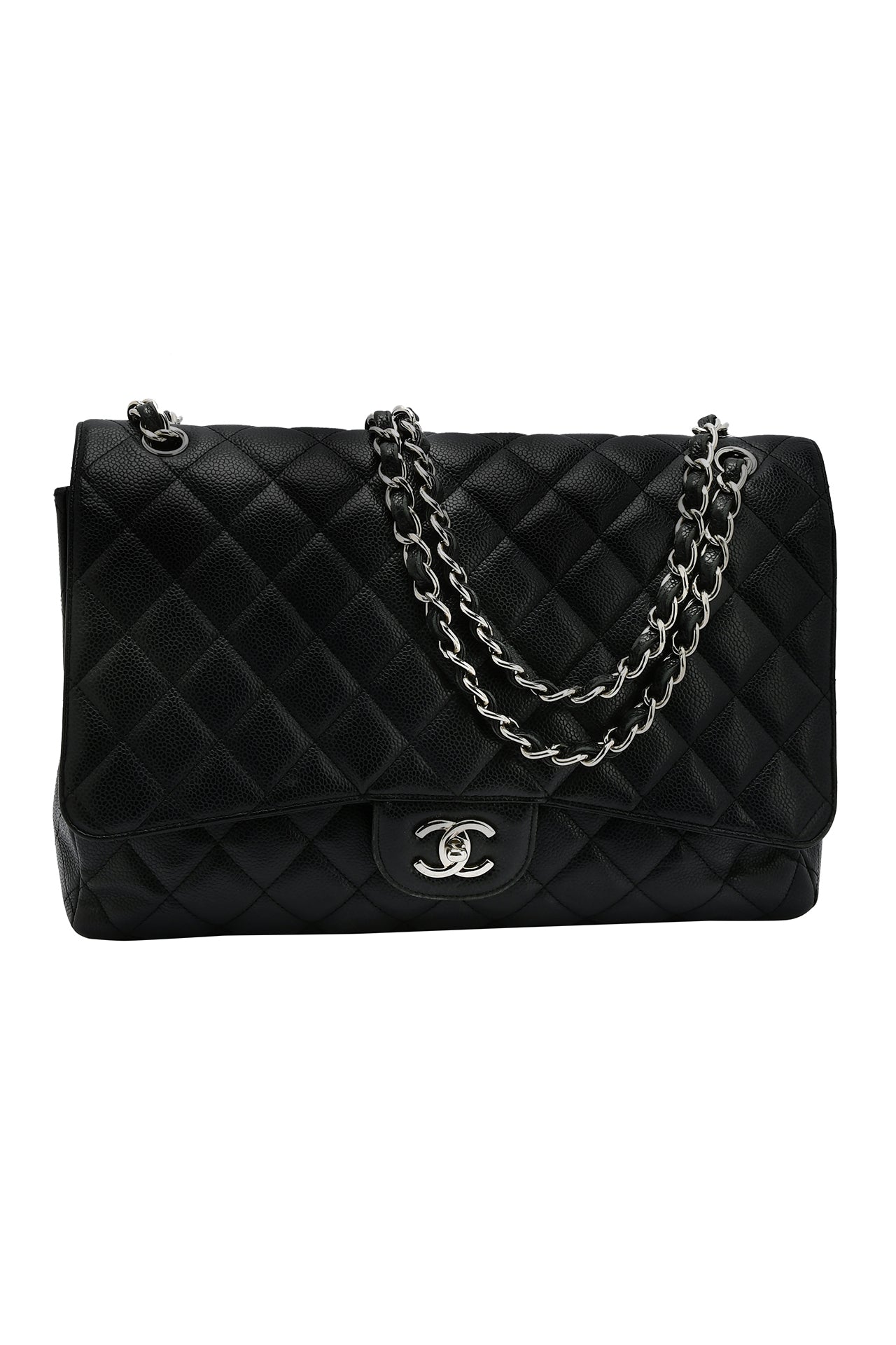 Chanel Black Maxi Classic Lambskin Single Flap Leather ref.923235 - Joli  Closet