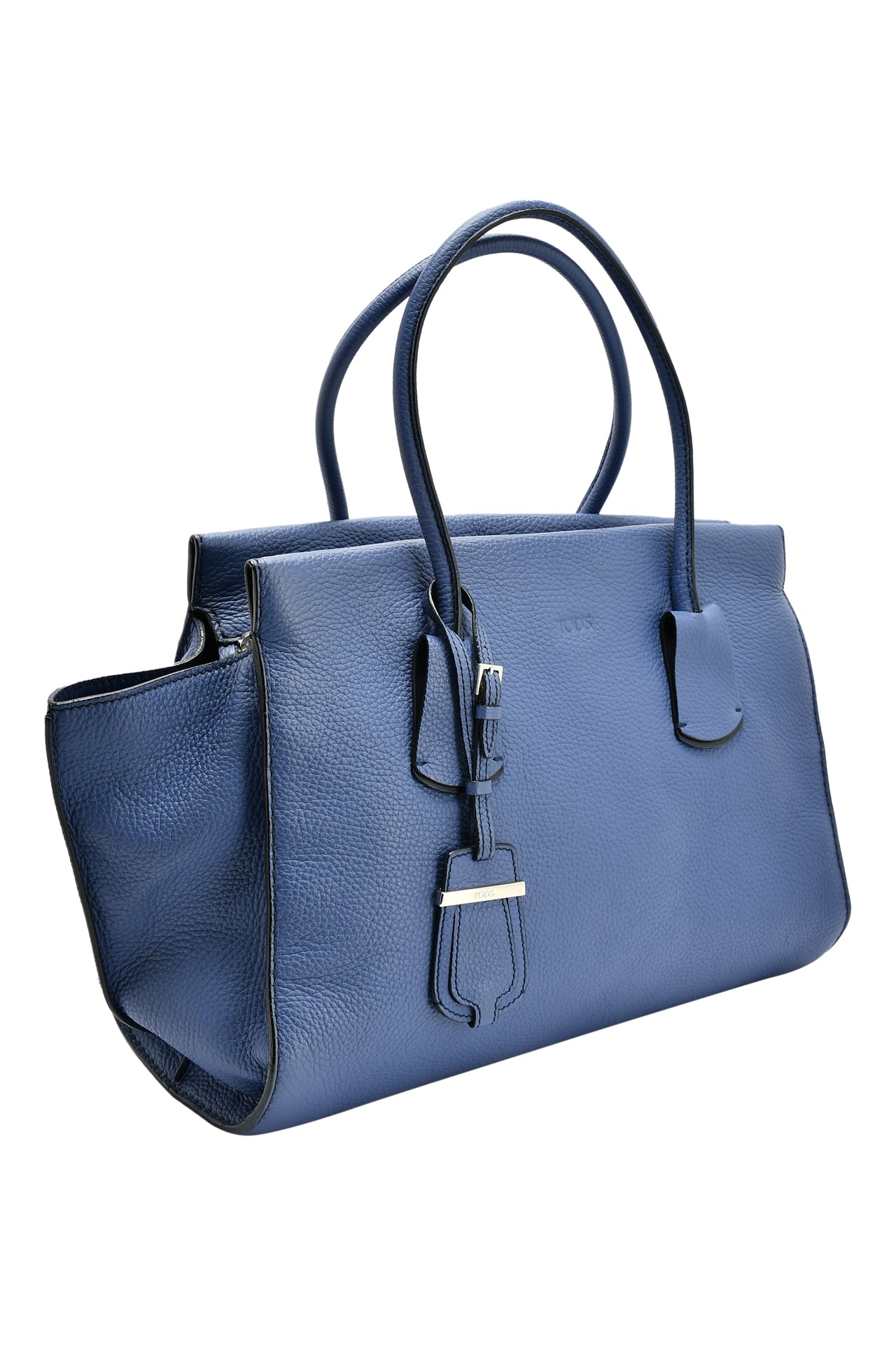 Tod's Blue Grained Leather Tote