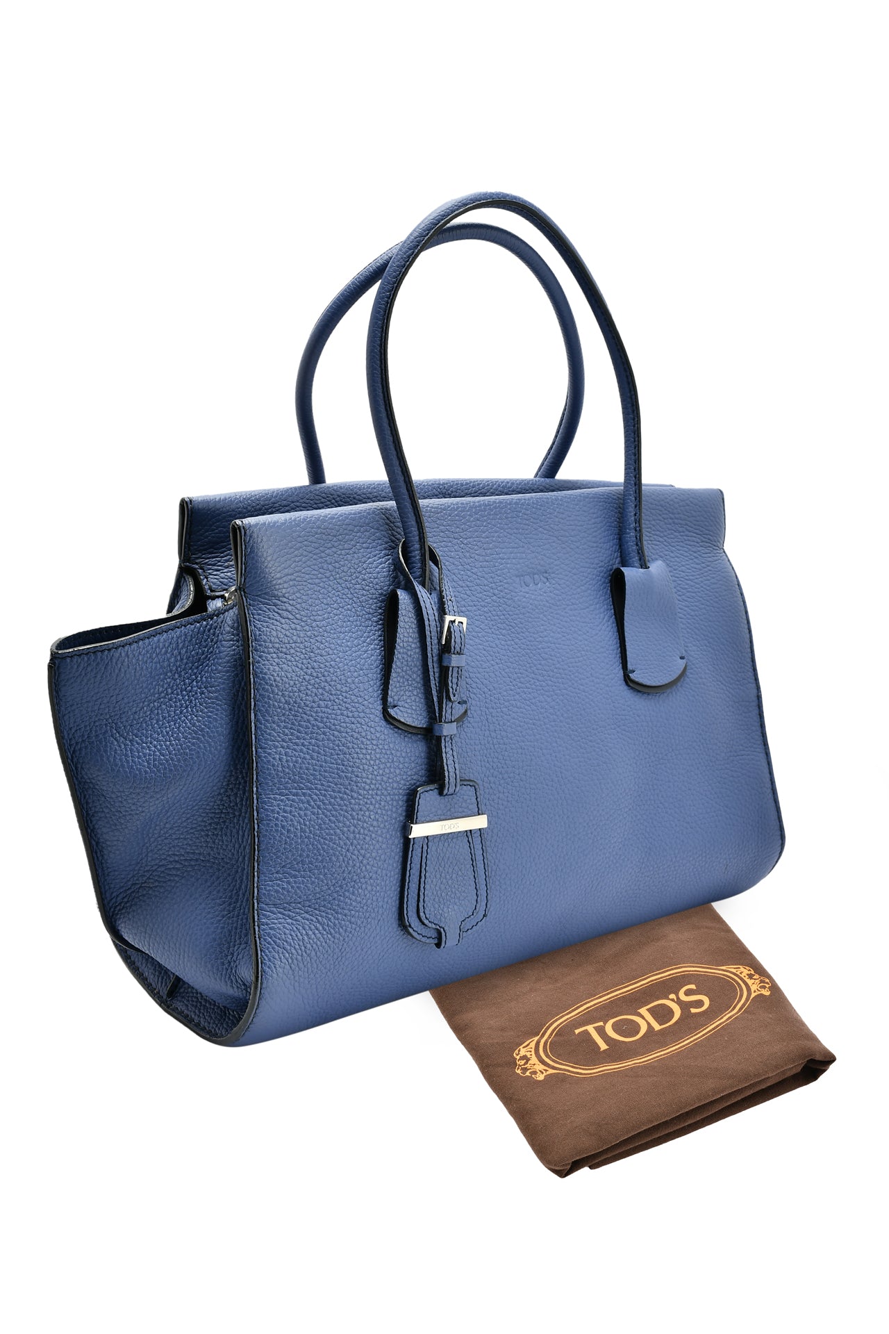 Tod's Blue Grained Leather Tote