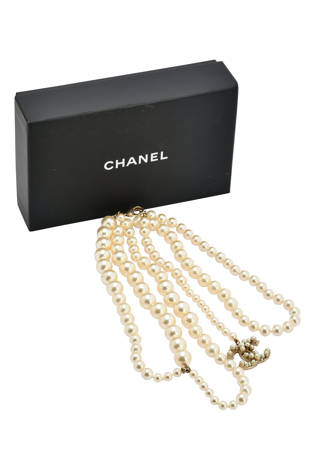 Chanel Pearl CC Logo 100th Anniversary Necklace