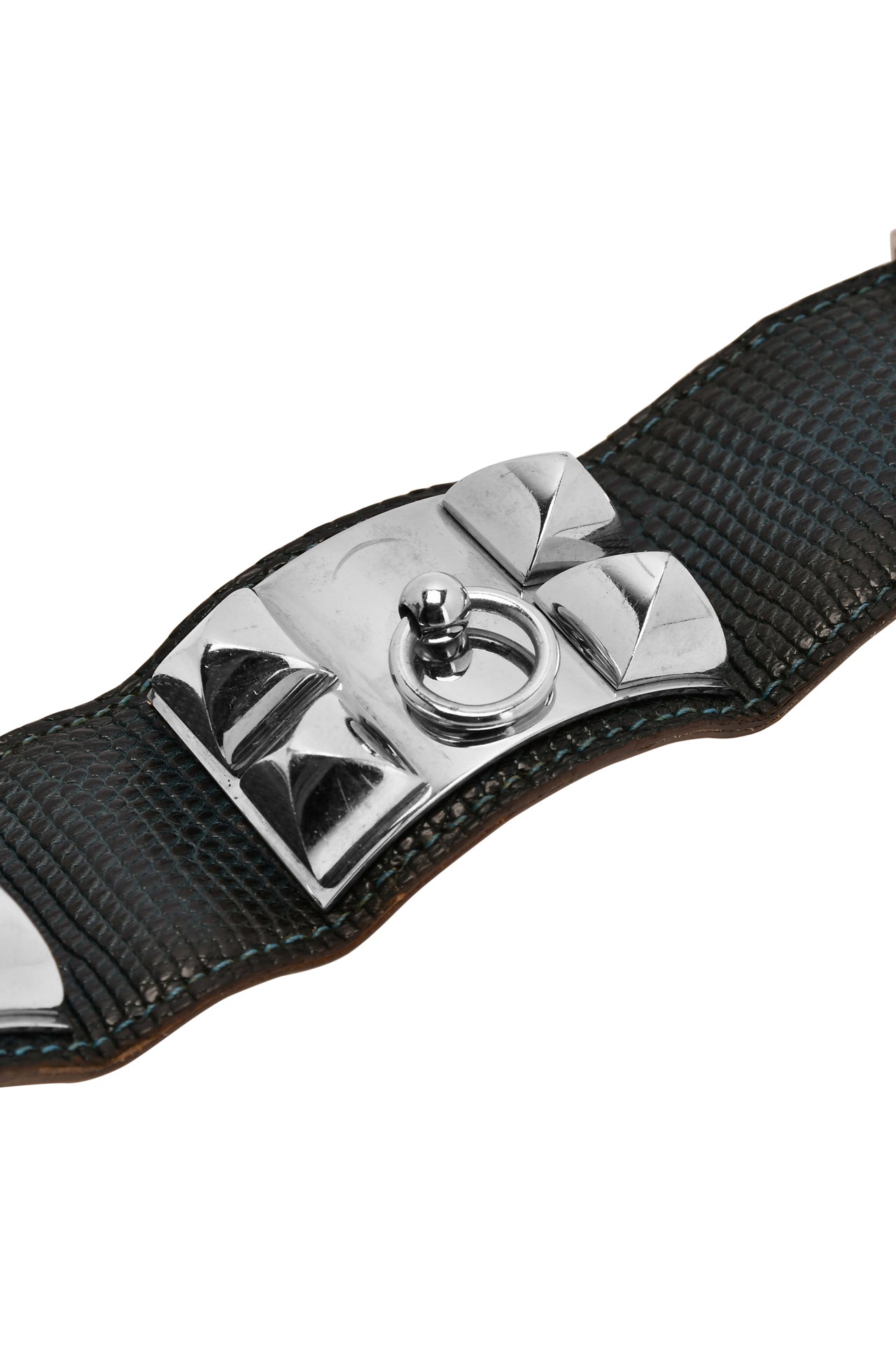 Hermès Lizard Collier de Chien Leather Wide Bracelet