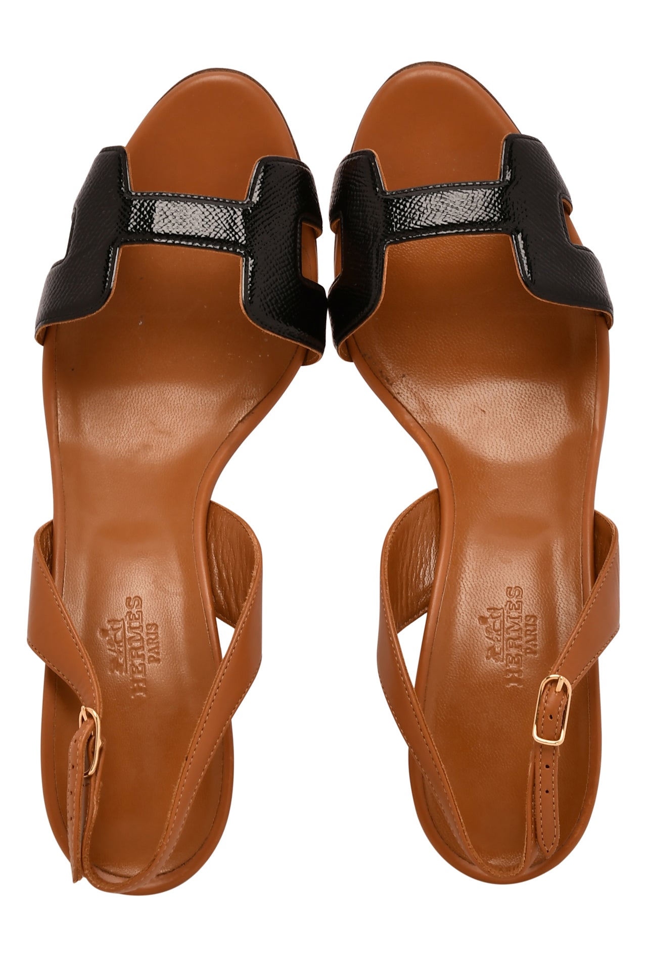 Hermes Brown Leather Night Slingback Sandals EU 39
