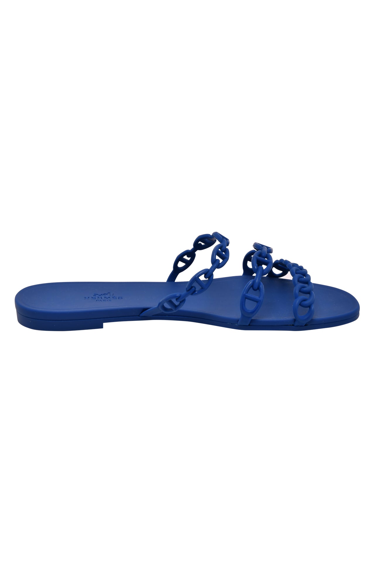 Hermes Blue Rubber D'ancre Chaine Rivage Sandals EU 40