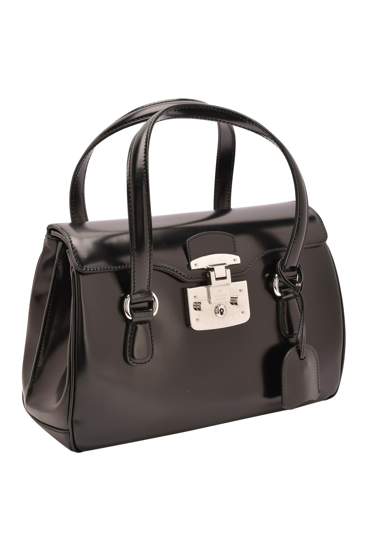 Gucci Caspian Smooth Leather Medium Lady Lock Satchel Bag