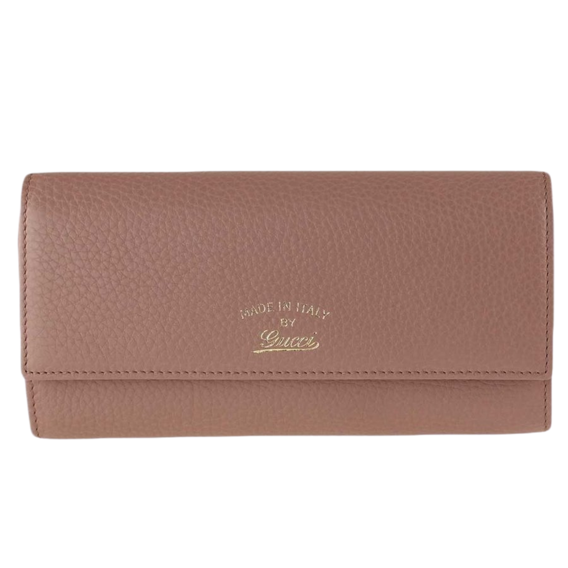 Gucci Pebbled Calfskin Swing Continental Wallet Rosy