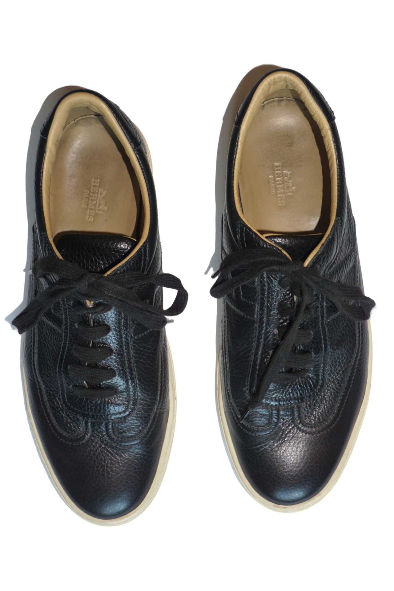 Hermès Black Leather Quick Sneakers Size 42