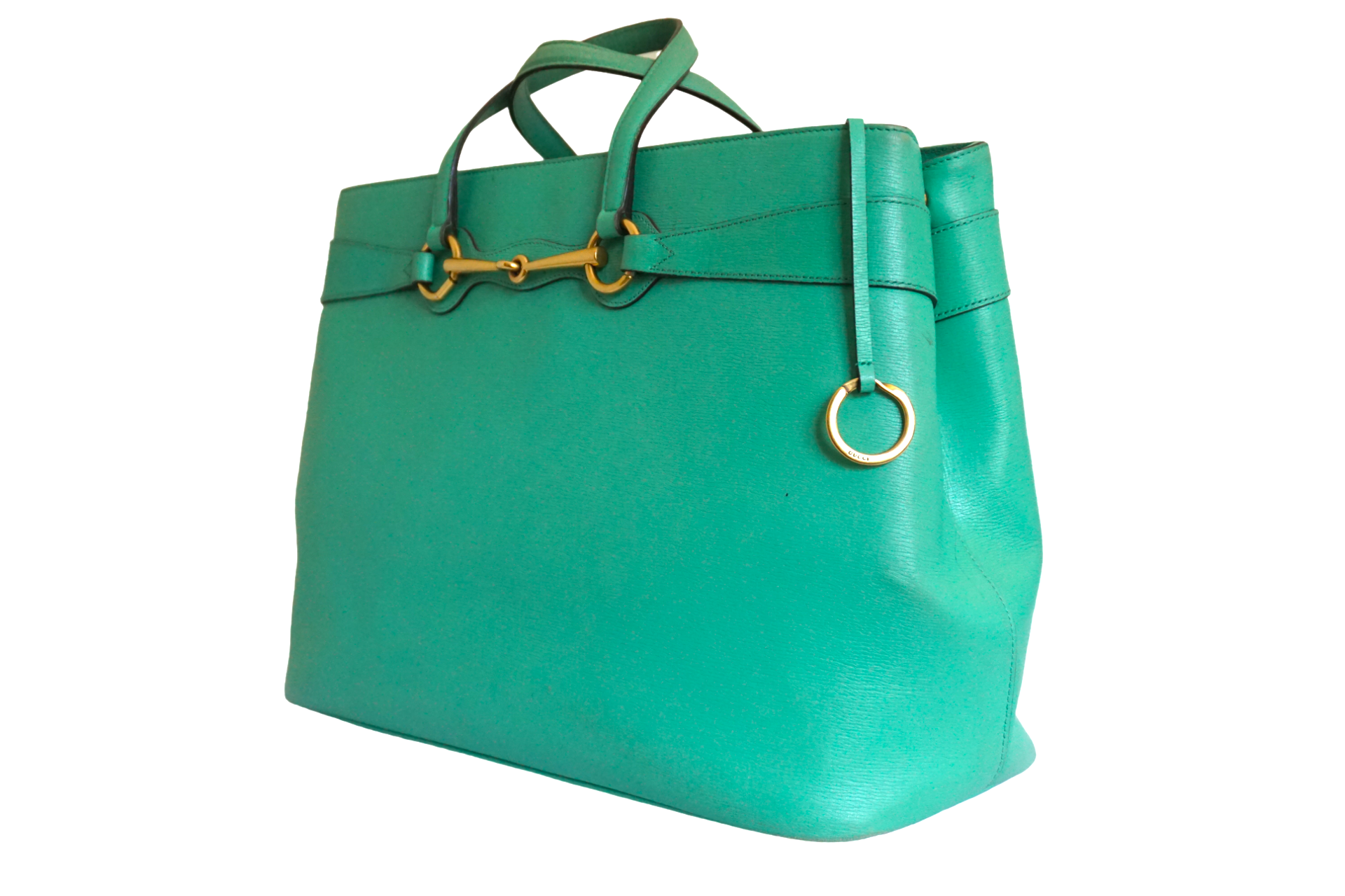 Gucci Bright Bit Leather Tote Green Large