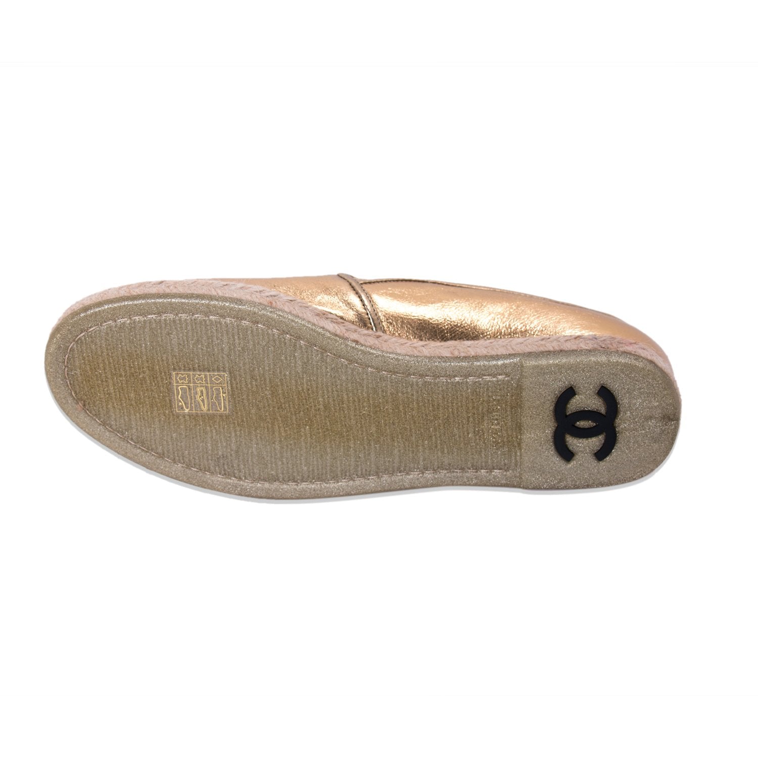 Buy & Consign Authentic Chanel Metallic Patent CC Espadrilles Gold 39 at The Plush Posh