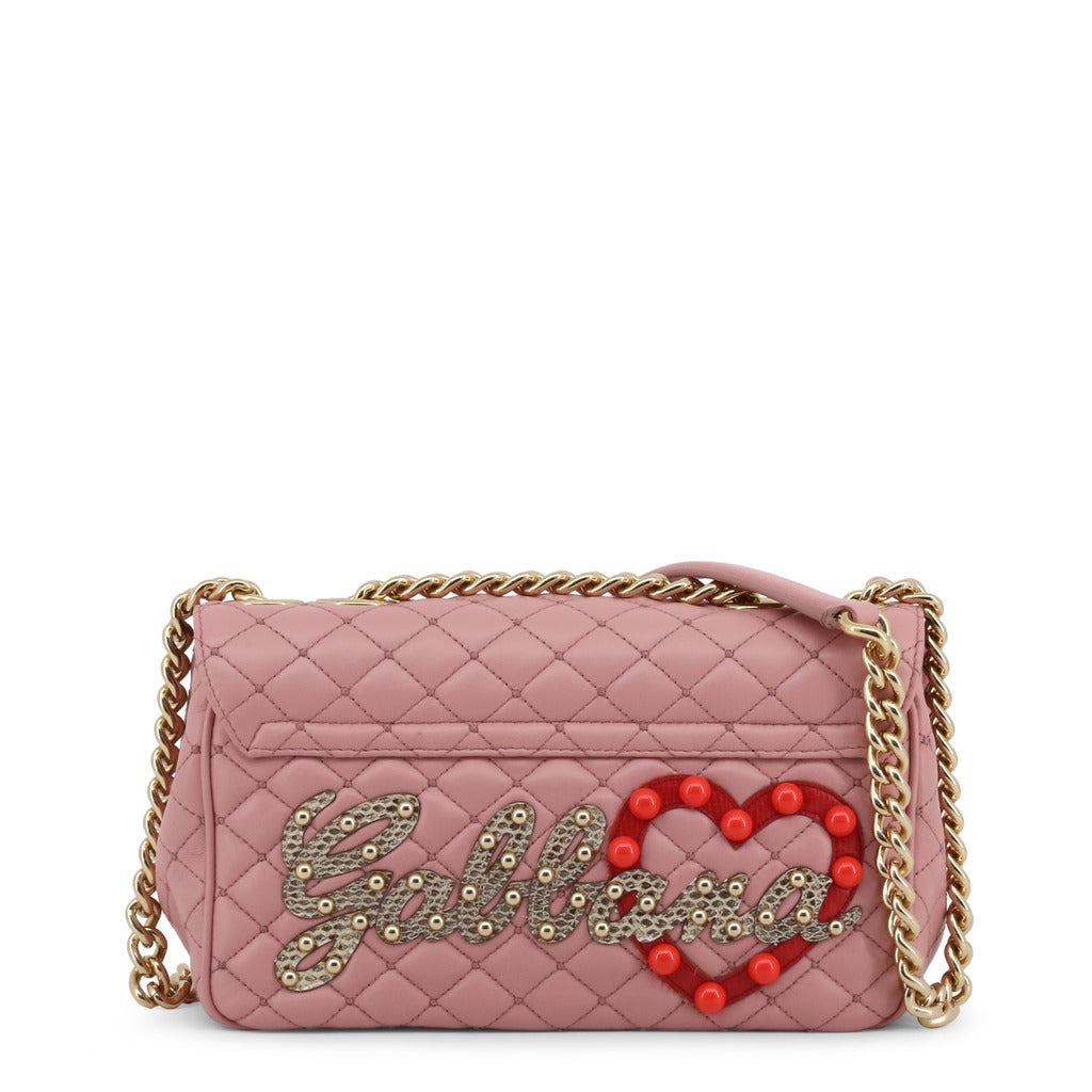 Buy & Consign Authentic Dolce & Gabbana Lambskin Watersnake Embellished Shoulder Bag Pink at The Plush Posh